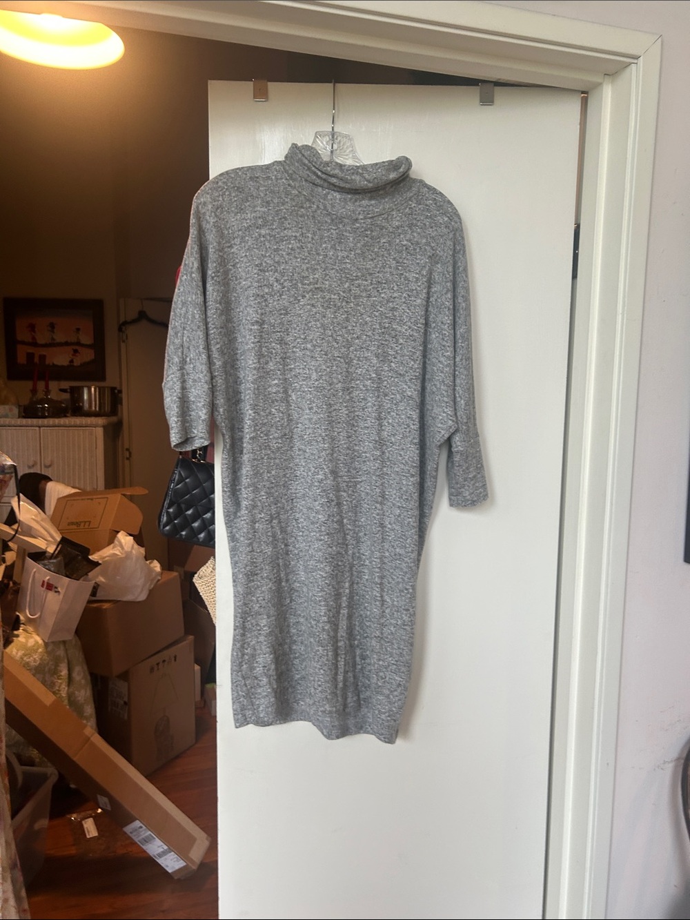 bobeau Gray Turtleneck Sweater Dress